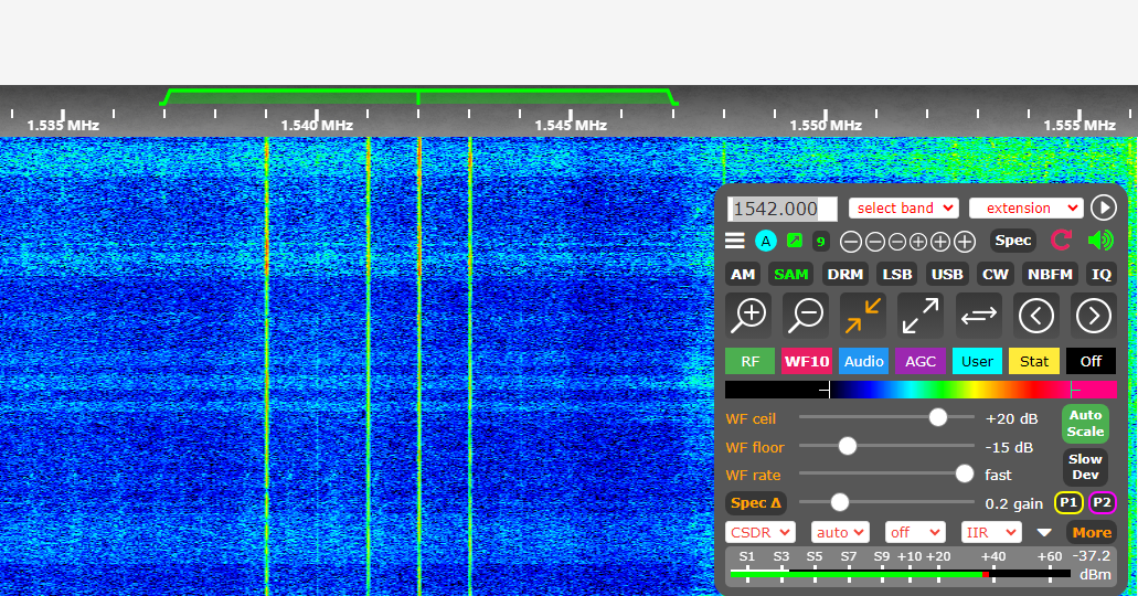 1542kHz不明电台发射1kHz正弦波信号